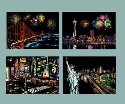 Opakowanie Magiczna Zdrapka Ameryka 4 sztuki. 21x29,5cm