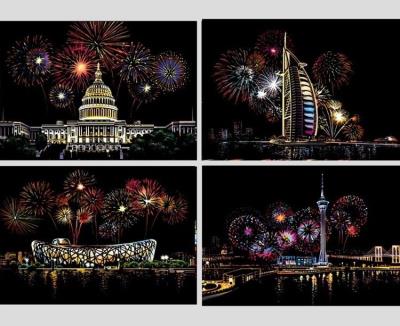 Opakowanie Magiczna Zdrapka Fajerwerki 4 sztuki. 21x29,5cm