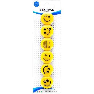 Opakowanie Magnes emotikony śr. 30mm 6el