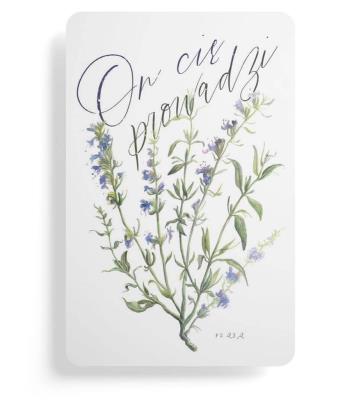 Magnes na lodówkę - On cię prowadzi. Wydawca: Szaron. SmakLiter.pl Opakowanie Magnes na lodówkę - On cię prowadzi