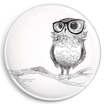 Magnes Sowa w okularach. Wydawca: Ligarti. SmakLiter.pl Opakowanie Magnes Sowa w okularach