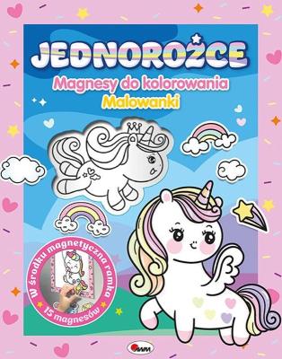Magnesy do kolorowania Jednorożce. Autor: Korolkiewicz Elżbieta. SmakLiter.pl Okładka książki Magnesy do kolorowania Jednorożce