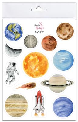 Magnesy Kosmos. Wydawca: Mama Maluje. SmakLiter.pl Opakowanie Magnesy Kosmos