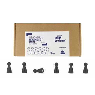 Opakowanie Magnesy neodymowe Bowling czarne 6szt LEVIATAN