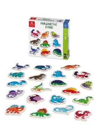 Opakowanie Magnetyczne drewniane magnesy Dinozaury 20 sztuk