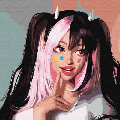 Opakowanie Malowanie po numerach - Bohaterka komiksu 40x40cm