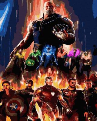 Opakowanie Malowanie po numerach - Bohaterowie razem 40x50cm