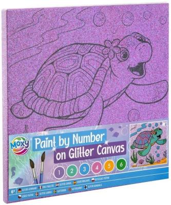 Opakowanie Malowanie po numerach brokatowe tło Żółwik