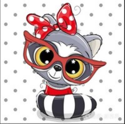 Opakowanie Malowanie po numerach dla dzieci Kotek w okularach z kokardą