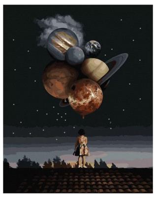 Opakowanie Malowanie po numerach-Dziewczyna patrząca.. 40x50