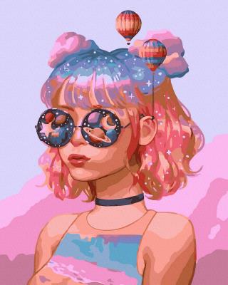 Opakowanie Malowanie po numerach Dziewczyna w okularach