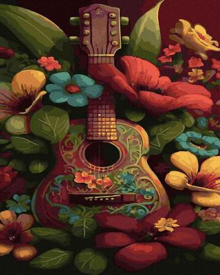 Opakowanie Malowanie po numerach Gitara w ogrodzie