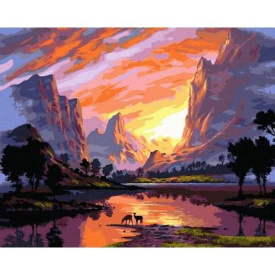 Opakowanie Malowanie po numerach - Jasny zachód słońca 40x50