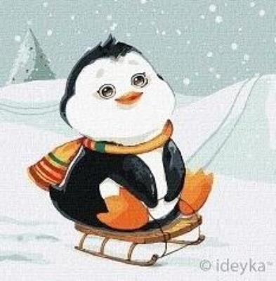 Malowanie po numerach - Jazda zimowa 25x25cm. Wydawca: Ideyka. SmakLiter.pl Opakowanie Malowanie po numerach - Jazda zimowa 25x25cm