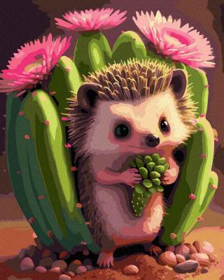 Opakowanie Malowanie po numerach Jeż z kwiatami