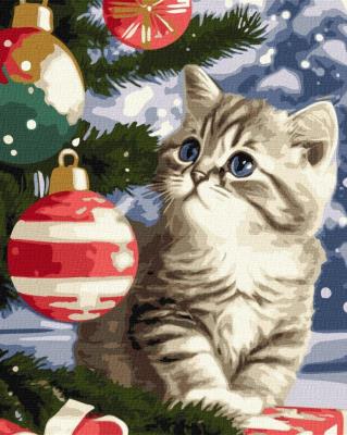 Opakowanie Malowanie po numerach - Kociak pod choinką 40x50cm