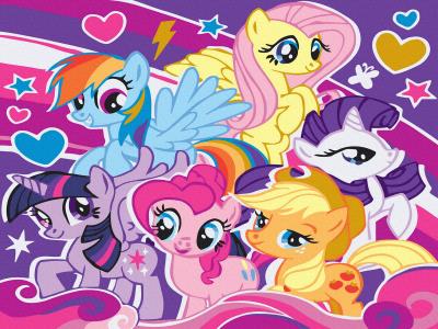 Opakowanie Malowanie po numerach Kolorowe kucyki