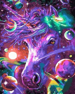 Opakowanie Malowanie po numerach Kosmiczny jednorożec