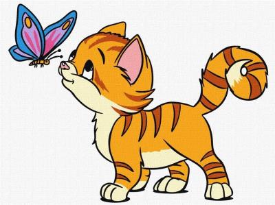 Opakowanie Malowanie po numerach - Kot i motyl 30x40cm