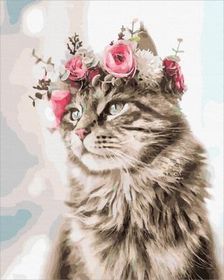 Opakowanie Malowanie po numerach Kot w wieńcu