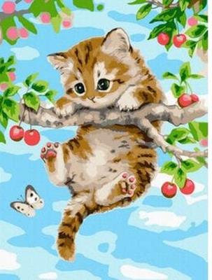 Opakowanie Malowanie po numerach Kotek na gałęzi