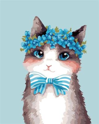 Opakowanie Malowanie po numerach - Kotek z wieńcem 40x50cm