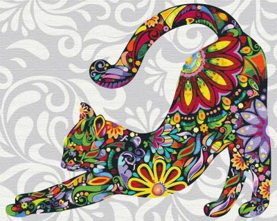 Opakowanie Malowanie po numerach Kwiatowy kot 40x50cm