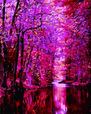 Opakowanie Malowanie po numerach - Kwitnące drzewa 40x50cm