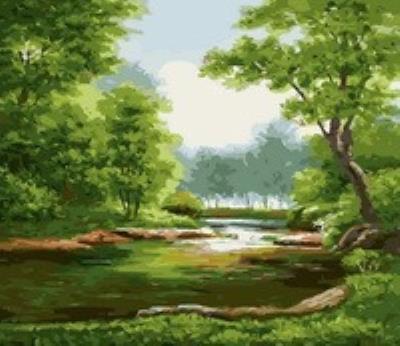 Opakowanie Malowanie po numerach Las zielony