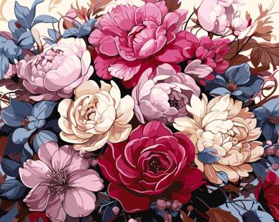 Opakowanie Malowanie po numerach - Luksusowy bukiet 40x50cm