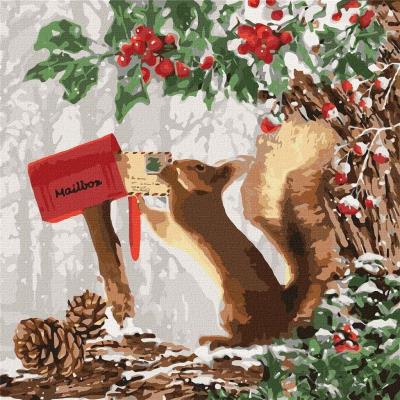 Malowanie po numerach - Mała wiewióreczka 40x40cm. Wydawca: Ideyka. SmakLiter.pl Opakowanie Malowanie po numerach - Mała wiewióreczka 40x40cm