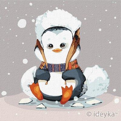 Malowanie po numerach - Mały pingwinek 25x25cm. Wydawca: Ideyka. SmakLiter.pl Opakowanie Malowanie po numerach - Mały pingwinek 25x25cm