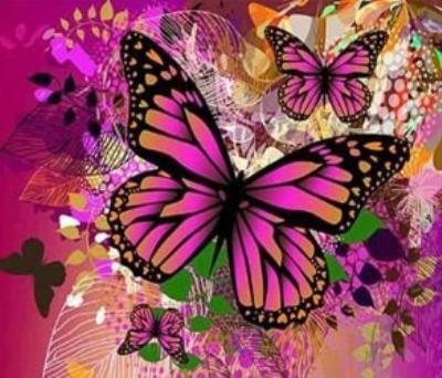 Opakowanie Malowanie po numerach Motyle w różu