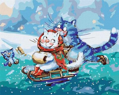 Malowanie po numerach - Na lodowisku 40x50. Wydawca: Ideyka. SmakLiter.pl Opakowanie Malowanie po numerach - Na lodowisku 40x50