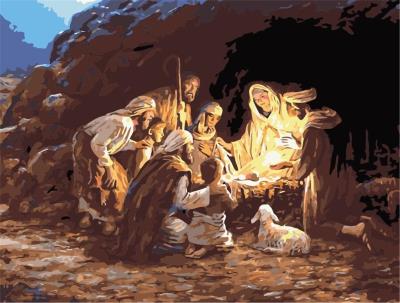 Opakowanie Malowanie po numerach - Narodziny 40x50 rama