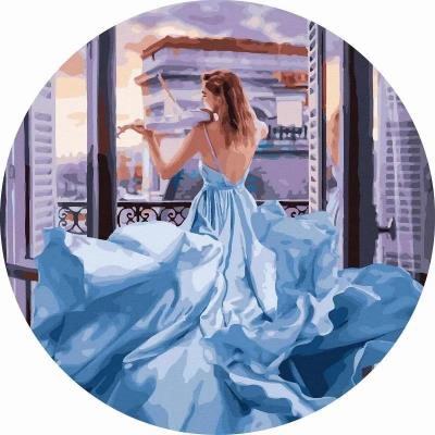 Opakowanie Malowanie po numerach okrągłe - Dziewczyna... 40cm