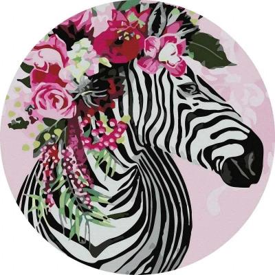 Opakowanie Malowanie po numerach okrągłe - Fantastyczna zebra