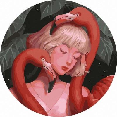 Opakowanie Malowanie po numerach okrągłe - Flaming 40cm