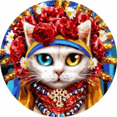 Opakowanie Malowanie po numerach okrągłe - Kotek z Ukrainy 40