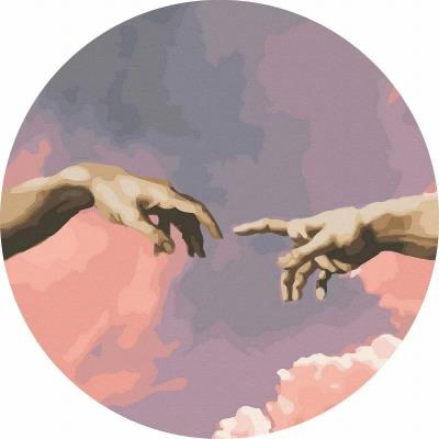 Opakowanie Malowanie po numerach okrągłe - Ręka Adama 40cm