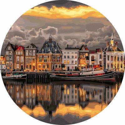 Opakowanie Malowanie po numerach okrągłe - Zachód słońca 40cm