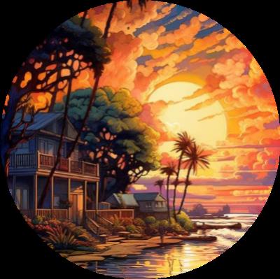 Opakowanie Malowanie po numerach owalne Dom nad oceanem