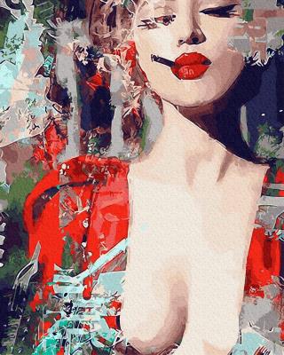 Opakowanie Malowanie po numerach Pani z papierosem