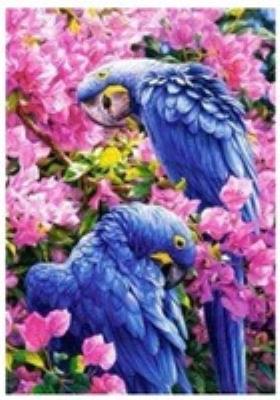 Opakowanie Malowanie po numerach Papugi fioletowe w kwiatach