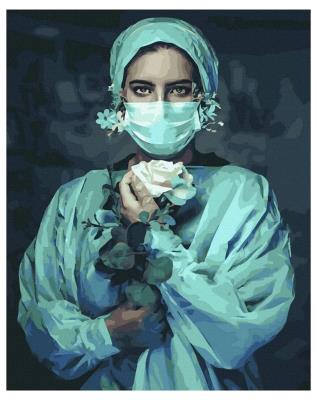 Opakowanie Malowanie po numerach - Pielęgniarka z różą 40x50