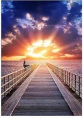 Opakowanie Malowanie po numerach Pomost na tle słońca