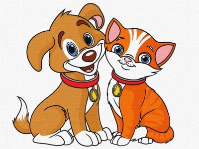 Opakowanie Malowanie po numerach - Przyjaciele 30x40cm