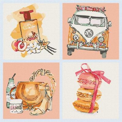 Malowanie po numerach - Pudrowe szczęście 40x40cm. Wydawca: Ideyka. SmakLiter.pl Opakowanie Malowanie po numerach - Pudrowe szczęście 40x40cm