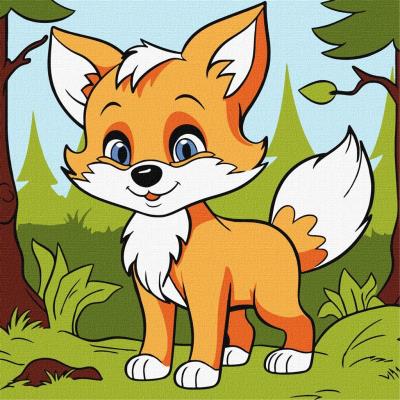 Opakowanie Malowanie po numerach - Puszysty lis Kids 25x25cm