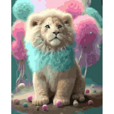 Opakowanie Malowanie po numerach Puszysty lwiątko